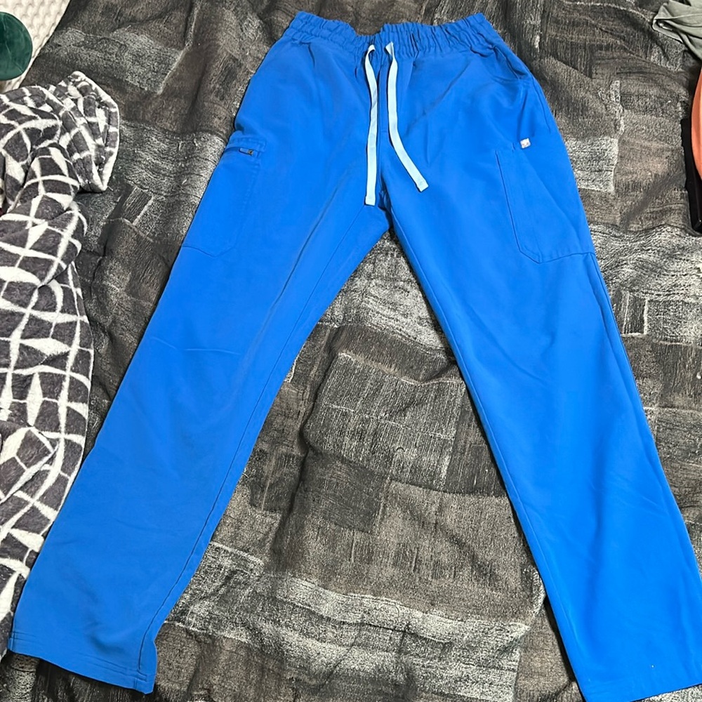 Medium Royal Blue Figs High Waisted Scrub Pants